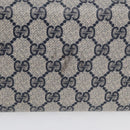 GUCCI GG Supreme Shoulder Bag PVC Navy Silver Auth BAZ550-6
