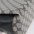GUCCI GG Supreme Shoulder Bag PVC Navy Silver Auth BAZ550-15
