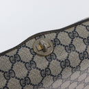 GUCCI GG Supreme Shoulder Bag PVC Navy Silver Auth BAZ550-17