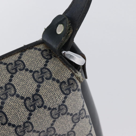 GUCCI GG Supreme Shoulder Bag PVC Navy Silver Auth BAZ550