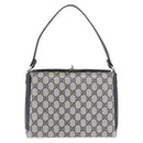 GUCCI GG Supreme Shoulder Bag PVC Navy Silver Auth BAZ550-13