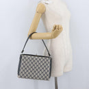 GUCCI GG Supreme Shoulder Bag PVC Navy Silver Auth BAZ550-27