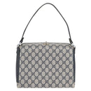 GUCCI GG Supreme Shoulder Bag PVC Navy Silver Auth BAZ550-2