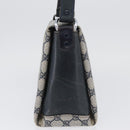 GUCCI GG Supreme Shoulder Bag PVC Navy Silver Auth BAZ550-4