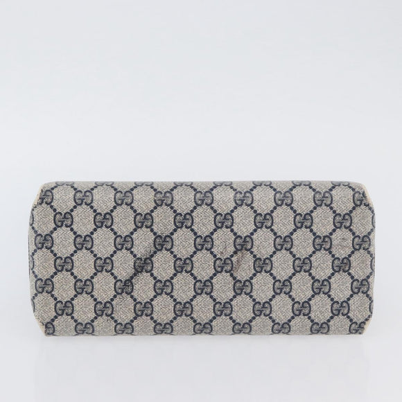 GUCCI GG Supreme Shoulder Bag PVC Navy Silver Auth BAZ550