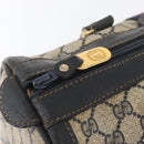 GUCCI GG Supreme Boston Bag PVC Navy Gold Auth BAZ551-14
