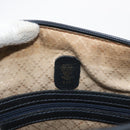 GUCCI GG Supreme Boston Bag PVC Navy Gold Auth BAZ551-15