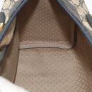 GUCCI GG Supreme Boston Bag PVC Navy Gold Auth BAZ551-17