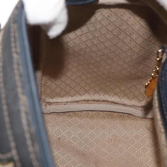 GUCCI GG Supreme Boston Bag PVC Navy Gold Auth BAZ551