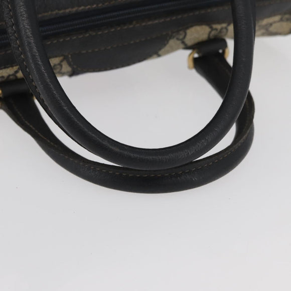 GUCCI GG Supreme Boston Bag PVC Navy Gold Auth BAZ551
