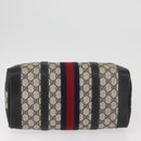 GUCCI GG Supreme Boston Bag PVC Navy Gold Auth BAZ551-9
