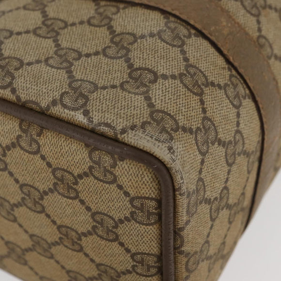 GUCCI GG Supreme Web Sherry Line Boston Bag PVC Beige Gold 40 02 006 Auth BAZ553