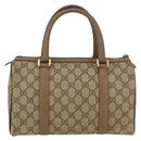 GUCCI GG Supreme Web Sherry Line Boston Bag PVC Beige Gold 40 02 006 Auth BAZ553-2