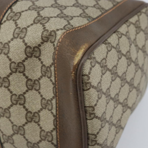 GUCCI GG Supreme Web Sherry Line Boston Bag PVC Beige 02 98 8 0468 Auth BAZ555