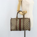 GUCCI GG Supreme Web Sherry Line Boston Bag PVC Beige 02 98 8 0468 Auth BAZ555-20