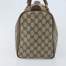 GUCCI GG Supreme Web Sherry Line Boston Bag PVC Beige 02 98 8 0468 Auth BAZ555-3