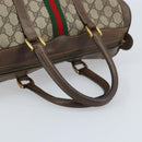 GUCCI GG Supreme Web Sherry Line Boston Bag PVC Beige 02 98 8 0468 Auth BAZ555-7