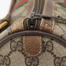 GUCCI GG Supreme Web Sherry Line Boston Bag PVC Beige Gold 40 02 006 Auth BAZ556-10