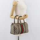 GUCCI GG Supreme Web Sherry Line Boston Bag PVC Beige Gold 40 02 006 Auth BAZ556-24