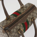 GUCCI GG Supreme Web Sherry Line Boston Bag PVC Beige Gold 40 02 006 Auth BAZ556-6