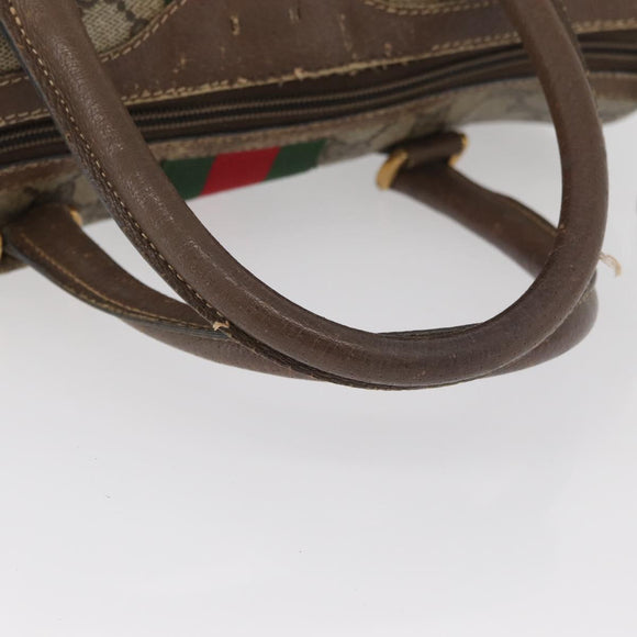 GUCCI GG Supreme Web Sherry Line Boston Bag PVC Beige Gold 40 02 006 Auth BAZ556