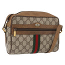 GUCCI GG Supreme Web Sherry Line Shoulder Bag PVC Beige 98 02 004 Auth BAZ558-1