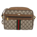 GUCCI GG Supreme Web Sherry Line Shoulder Bag PVC Beige 98 02 004 Auth BAZ558-2