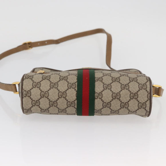GUCCI GG Supreme Web Sherry Line Shoulder Bag PVC Beige 98 02 004 Auth BAZ558