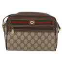 GUCCI GG Supreme Web Sherry Line Shoulder Bag PVC Beige 56 02 087 Auth BAZ559-2