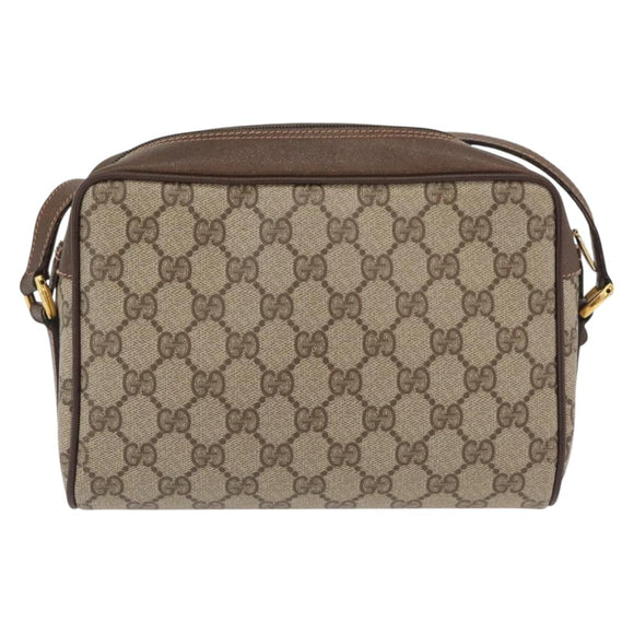 GUCCI GG Supreme Web Sherry Line Shoulder Bag PVC Beige 56 02 087 Auth BAZ559