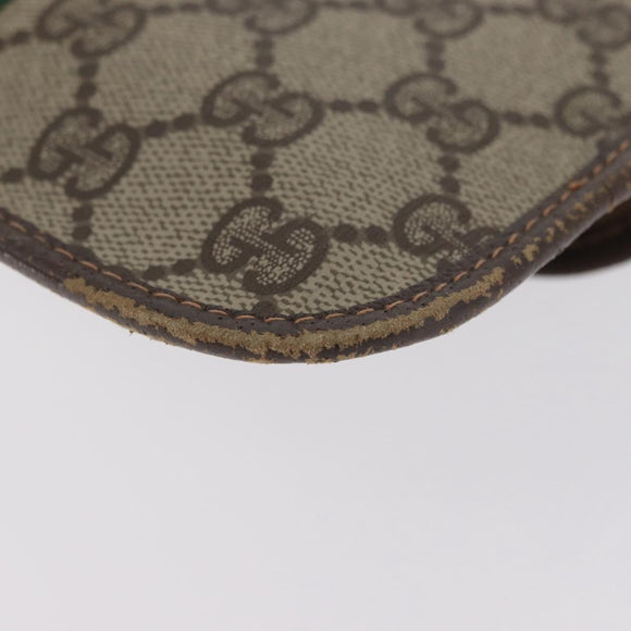 GUCCI GG Supreme Web Sherry Line Pouch PVC Beige Red 014 89 5205 Auth BAZ563