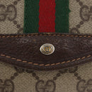 GUCCI GG Supreme Web Sherry Line Pouch PVC Beige Red 014 89 5205 Auth BAZ563-12
