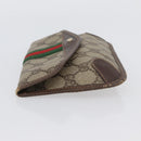 GUCCI GG Supreme Web Sherry Line Pouch PVC Beige Red 014 89 5205 Auth BAZ563-5