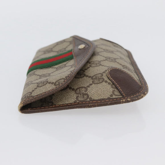 GUCCI GG Supreme Web Sherry Line Pouch PVC Beige Red 014 89 5205 Auth BAZ563
