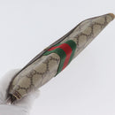 GUCCI GG Supreme Web Sherry Line Pouch PVC Beige Red 014 89 5205 Auth BAZ563-6