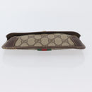 GUCCI GG Supreme Web Sherry Line Pouch PVC Beige Red 014 89 5205 Auth BAZ563-7