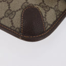 GUCCI GG Supreme Web Sherry Line Pouch PVC Beige Red 014 89 5205 Auth BAZ563-9