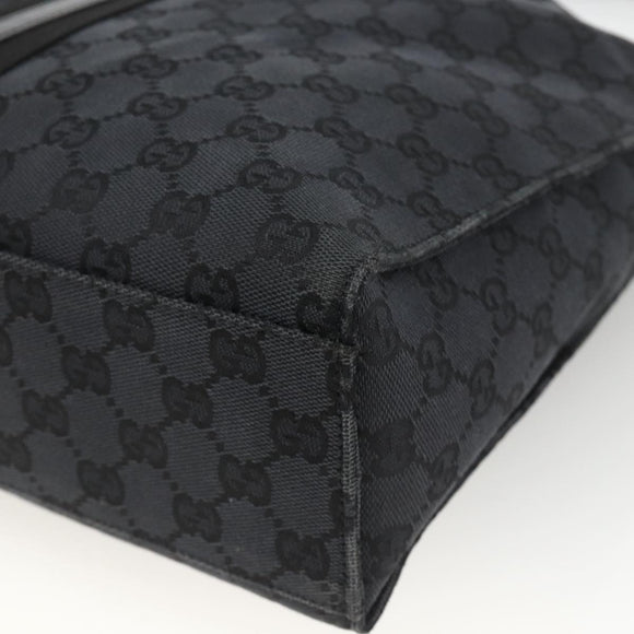 GUCCI GG Canvas Jackie Schultertasche Leder Schwarz Silber 001 3355 Auth BAZ566A
