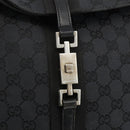 GUCCI GG Canvas Jackie Schultertasche Leder Schwarz Silber 001 3355 Auth BAZ566A-17