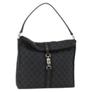 GUCCI GG Canvas Jackie Schultertasche Leder Schwarz Silber 001 3355 Auth BAZ566A-1