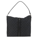 GUCCI GG Canvas Jackie Schultertasche Leder Schwarz Silber 001 3355 Auth BAZ566A-2
