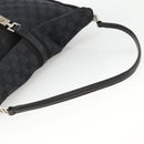 GUCCI GG Canvas Jackie Schultertasche Leder Schwarz Silber 001 3355 Auth BAZ566A-7