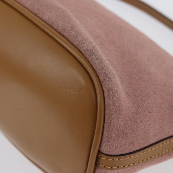 GUCCI Accessory Pouch Suede Pink Gold 039 1103 Auth BAZ567