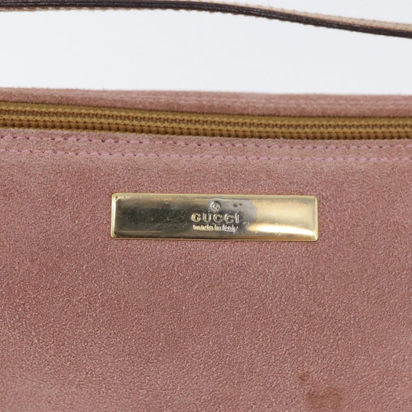GUCCI Accessory Pouch Suede Pink Gold 039 1103 Auth BAZ567