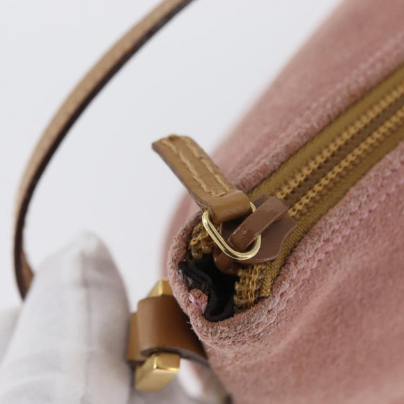 GUCCI Accessory Pouch Suede Pink Gold 039 1103 Auth BAZ567