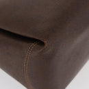 GUCCI Shoulder Bag Leather Brown Gold Auth BAZ570-10