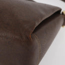 GUCCI Shoulder Bag Leather Brown Gold Auth BAZ570-11