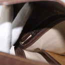 GUCCI Shoulder Bag Leather Brown Gold Auth BAZ570-22