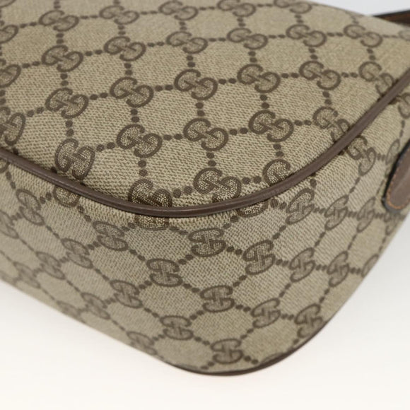 GUCCI GG Supreme Web Sherry Line Bag PVC Beige Gold 89 02 032 Auth BAZ577