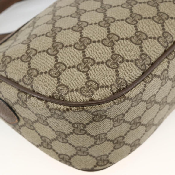 GUCCI GG Supreme Web Sherry Line Bag PVC Beige Gold 89 02 032 Auth BAZ577